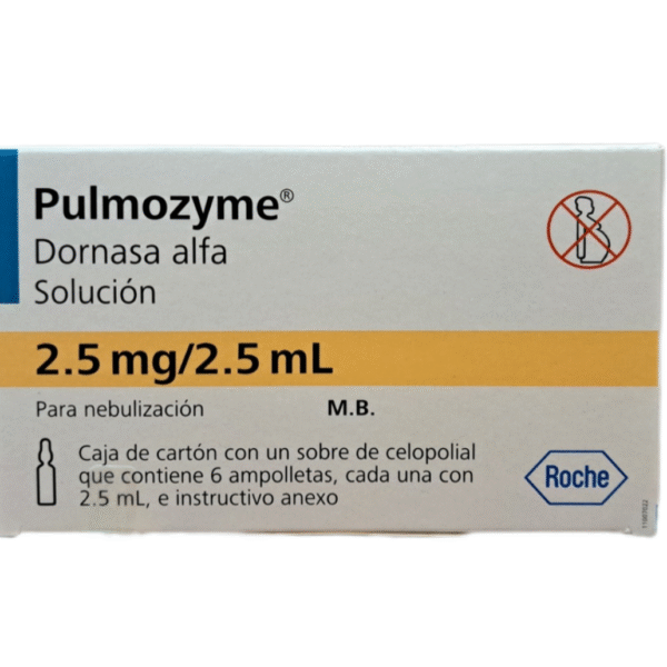 pulmozyme 2.5mg caja c/6 ampolletas