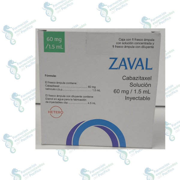 Jevtana, Zaval 60mg/1 5 ML (cabazitaxel) solución 