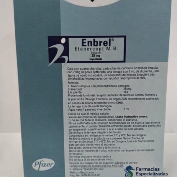 Enbrel 25 mg (Etarnercept) 4 jeringas prellenadas