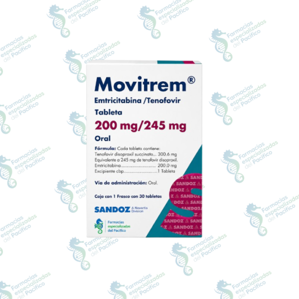 Movitrem Emtricitabina / Tenofovir 200 mg / 245 mg tabletas