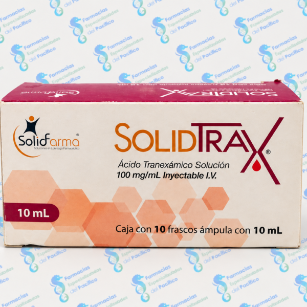 SolidTrax 100 mg/ ML (Ácido Tranexámico) Solución Inyectable, 10 frascos